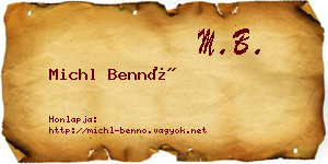 Michl Bennó névjegykártya